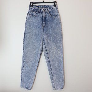 Zena Women's Vintage High Rise Light Acid Wash Mom Blue Jeans